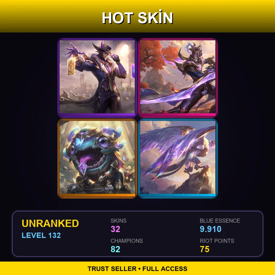 LAN | Lv132 | Unranked | 32 Skin | 82 Champ