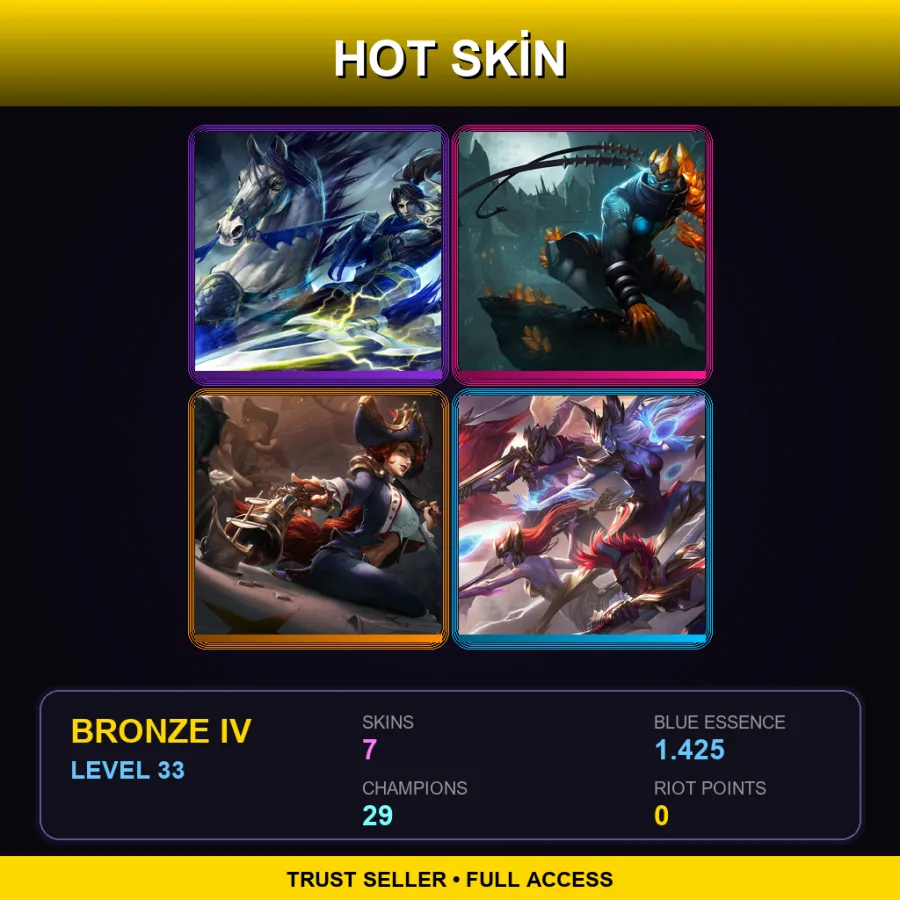 LAN | Lv33 | Bronze IV | 7 Skin | 29 Champ
