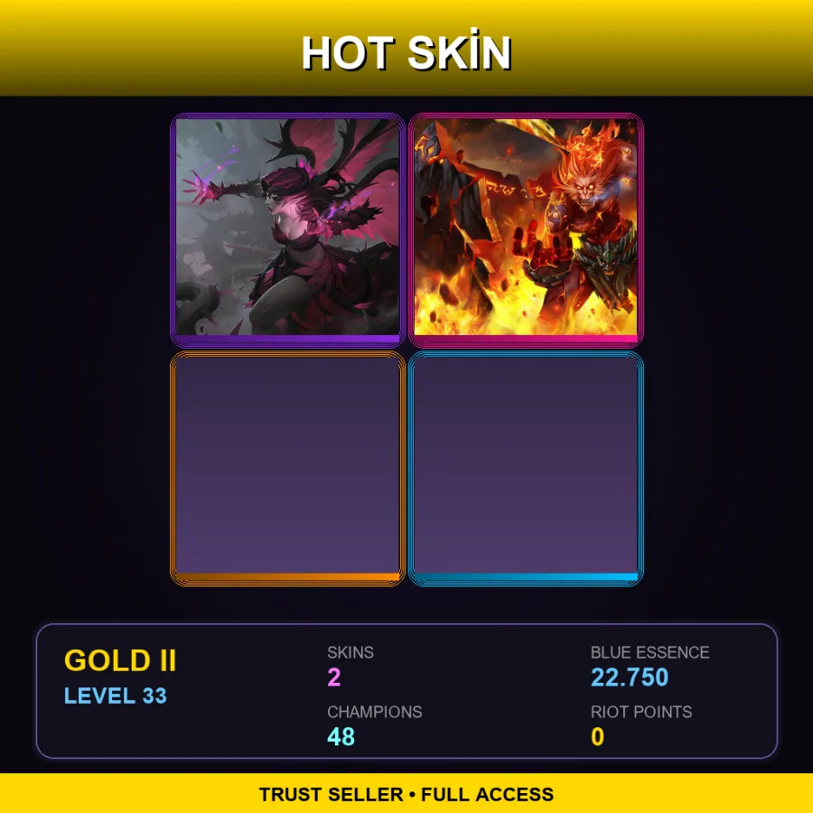 EUW | Lv33 | Gold II | 2 Skin | 48 Champ