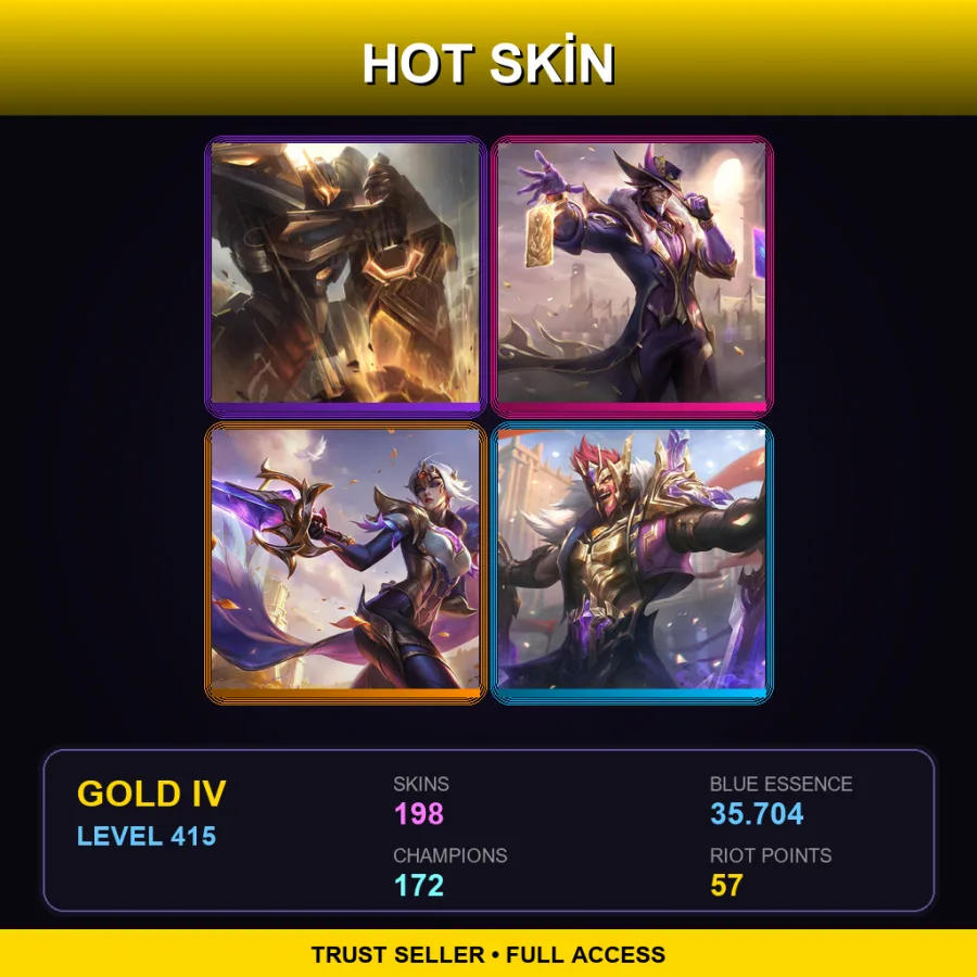 BR | Lv415 | Gold IV | 198 Skin | 172 Champ