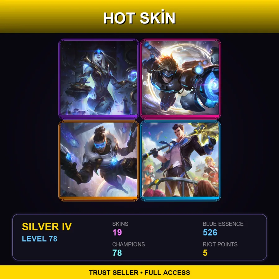 EUW | Lv78 | Silver IV | 19 Skin | 78 Champ
