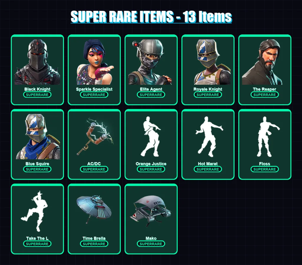 [PS4/PS5/XBOX/PC] | Black Knight | Sparkle Specialist | Elite Agent | 53 skin | Lv1203