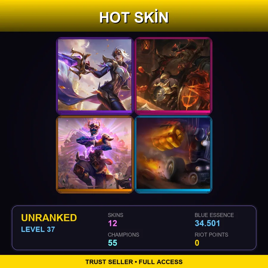 TR | Lv37 | Unranked | 12 Skin | 55 Champ