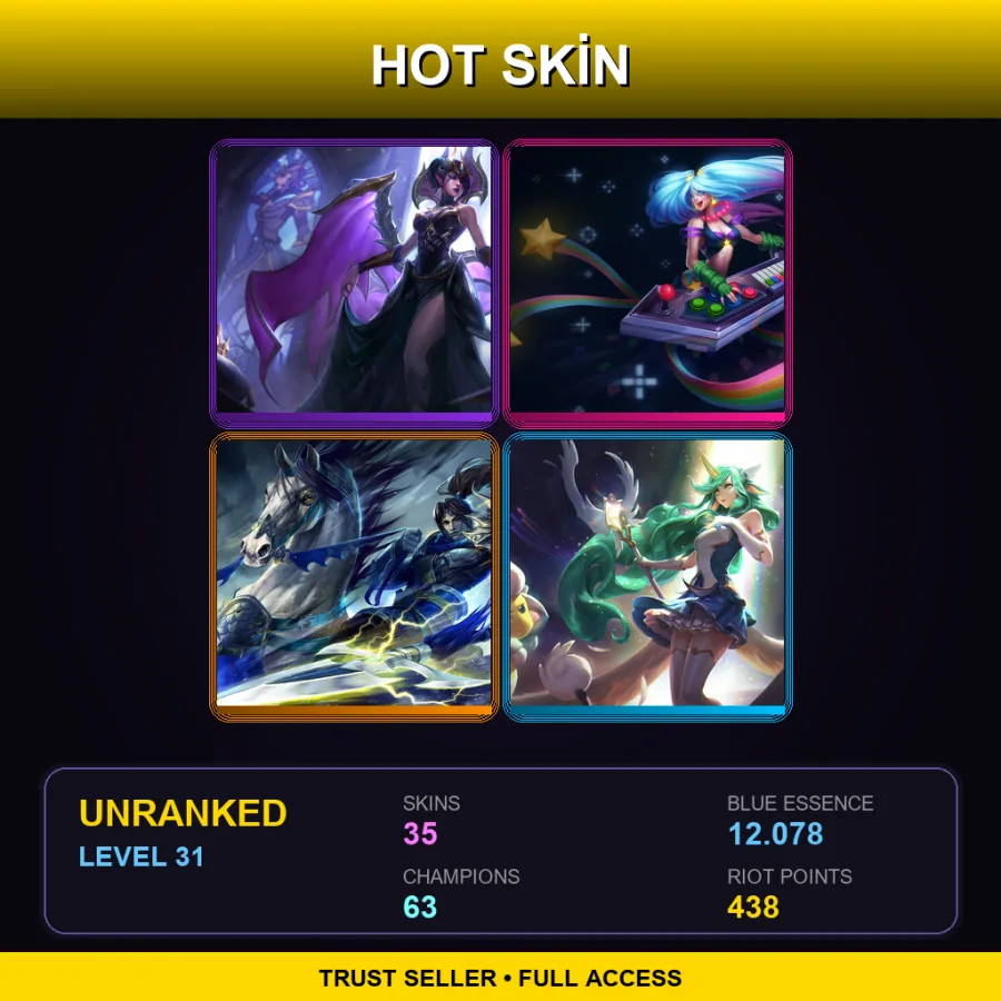 EUW | Lv31 | Unranked | 35 Skin | 63 Champ