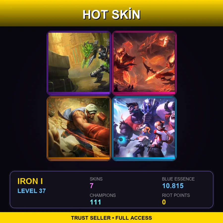 VN | Lv37 | Iron I | 7 Skin | 111 Champ — LoL account