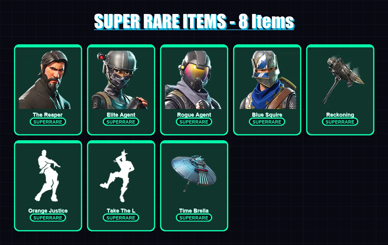 [PS4/PS5/XBOX/PC] | The Reaper | OG Skull Trooper | Elite Agent | Rogue Agent | Blue Squire | 89 skin | 106 pickaxe | 92 emote | 101 glider | Lv1516