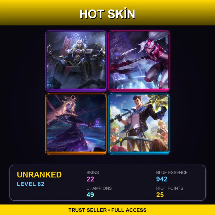 EUNE | Lv82 | Unranked | 22 Skin | 49 Champ — LoL account