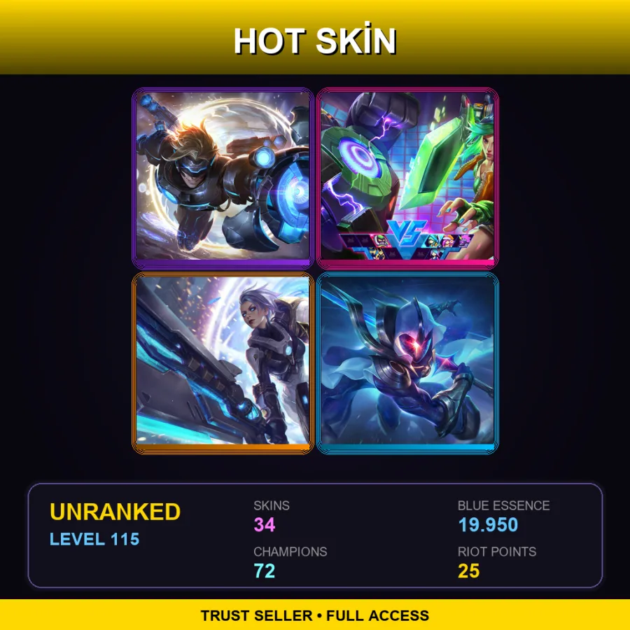 TR | Lv115 | Unranked | 34 Skin | 72 Champ
