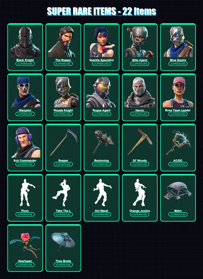 [PC/XBOX/PSN] | OG Skull Trooper | Black Knight | The Reaper | Omega | Sparkle Specialist | 141 skin | 162 pickaxe | 123 emote | 131 glider | Lv1844