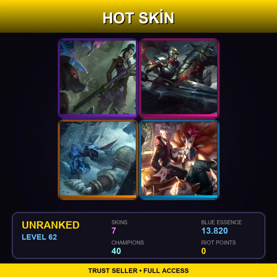 LAN | Lv62 | Unranked | 7 Skin | 40 Champ