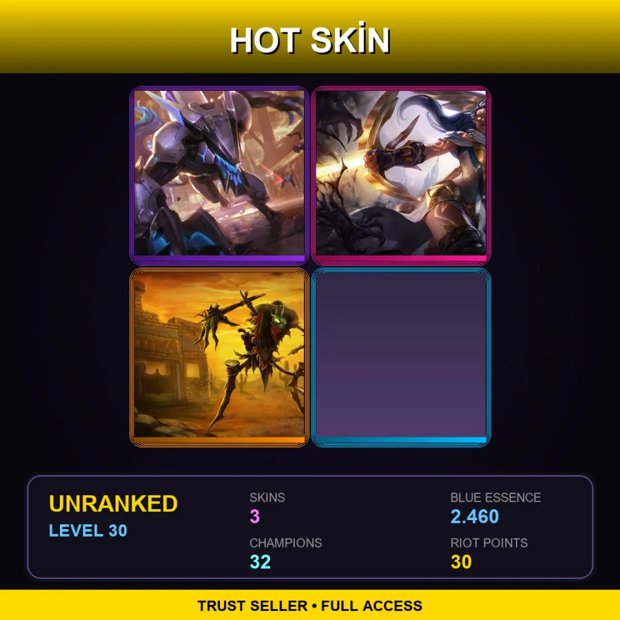 BR | Lv30 | Unranked | 3 Skin | 32 Champ