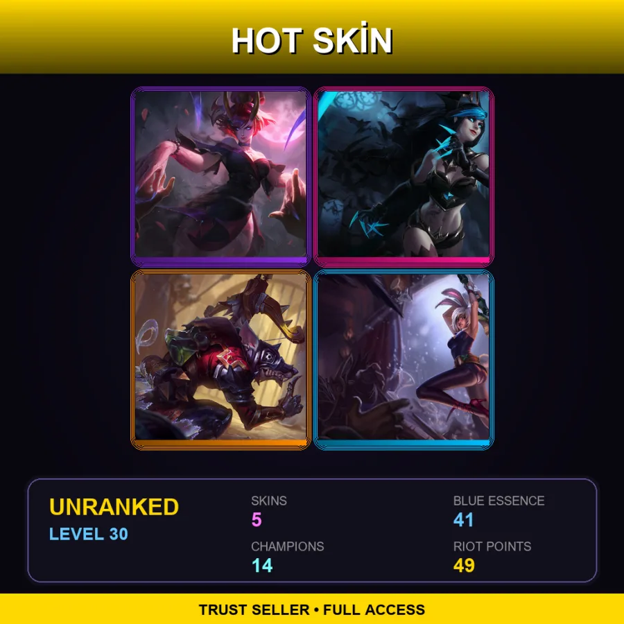LAS | Lv30 | Unranked | 5 Skin | 14 Champ