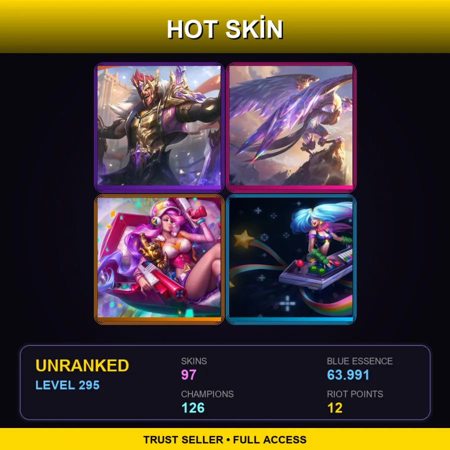 LAN | Lv295 | Unranked | 97 Skin | 126 Champ