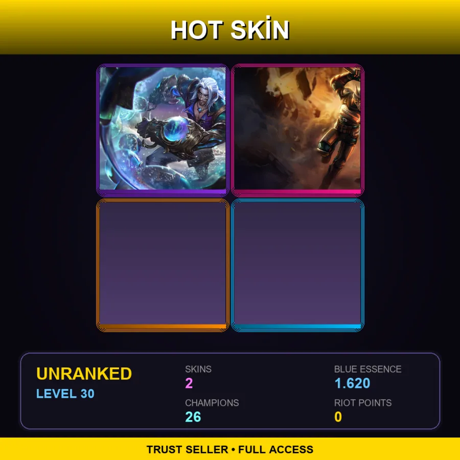 EUW | Lv30 | Unranked | 2 Skin | 26 Champ