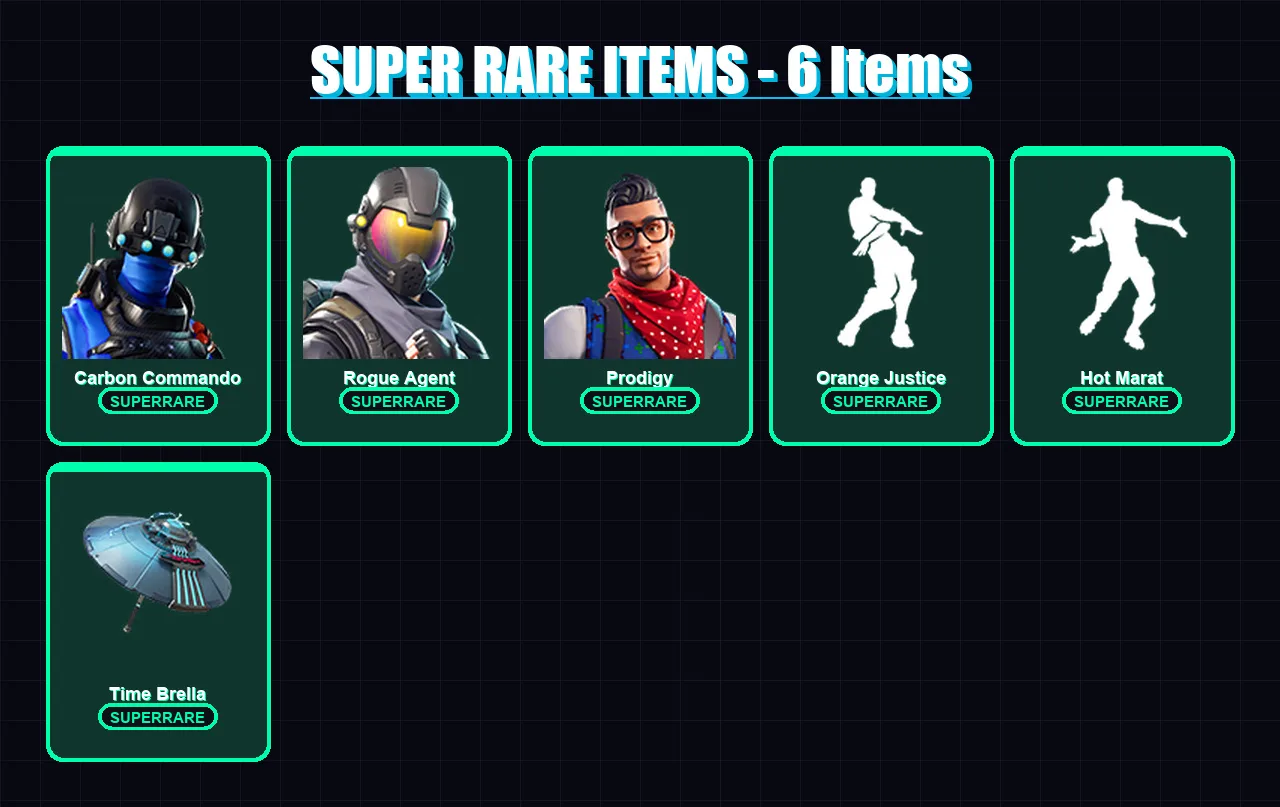 [PS4/PS5/PC] | Carbon Commando | Rogue Agent | Prodigy | Nezumi | Ronin | 74 skin | 74 pickaxe | 76 emote | 76 glider | Lv877