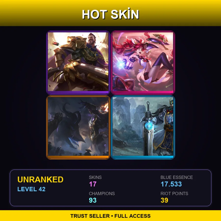 TR | Lv42 | Unranked | 17 Skin | 93 Champ