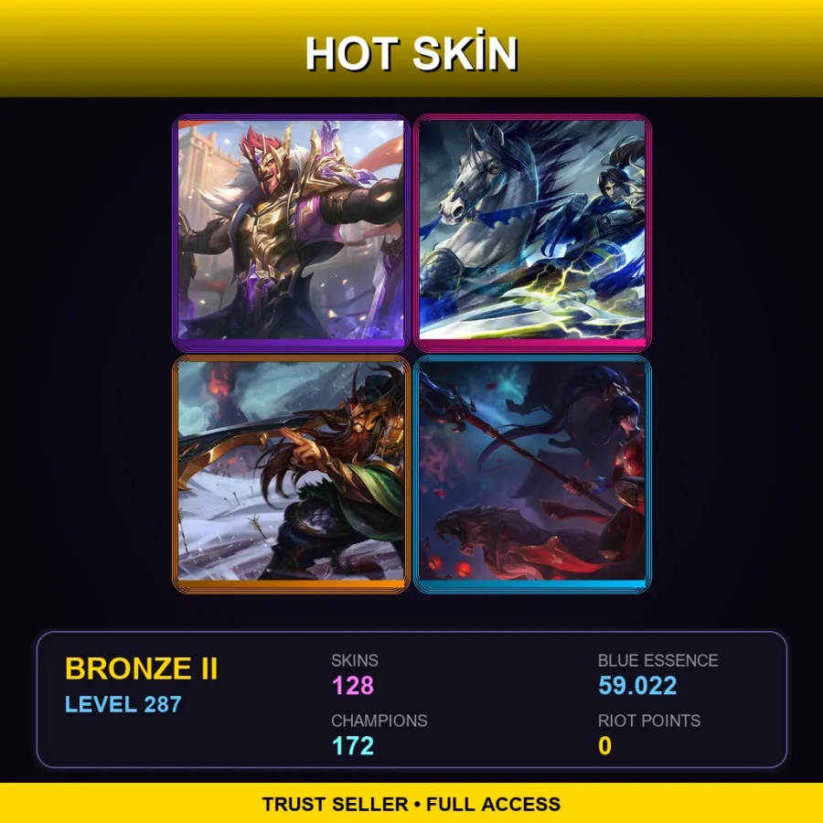 SG | Lv287 | Bronze II | 128 Skin | 172 Champ