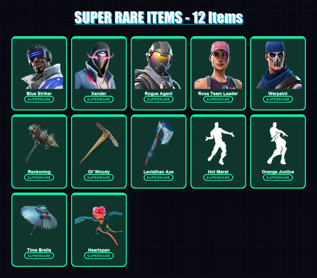 [PC/XBOX/PSN] | Blue Striker | Xander | Rogue Agent | Rose Team Leader | Warpaint | 271 skin | 285 pickaxe | 218 emote | 227 glider | Lv4243 — Fortnite account