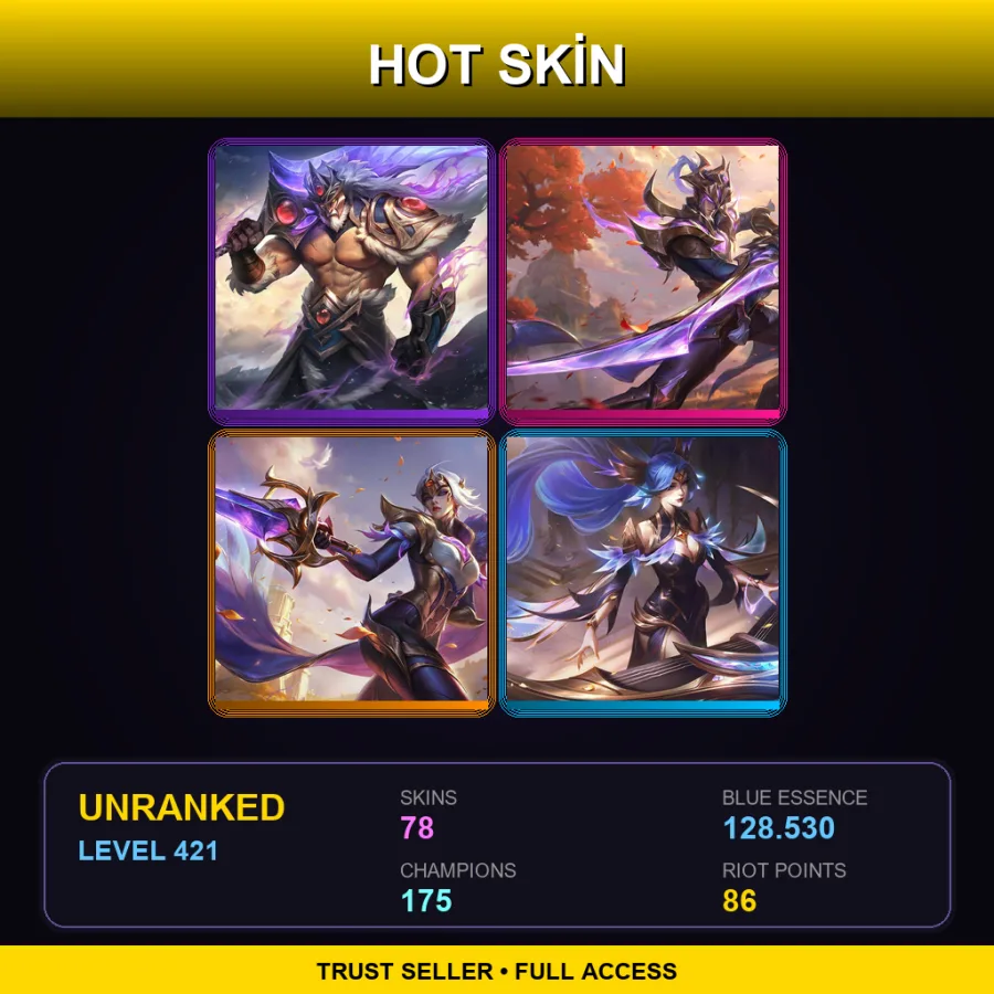 VN | Lv421 | Unranked | 78 Skin | 175 Champ — Grey Warwick