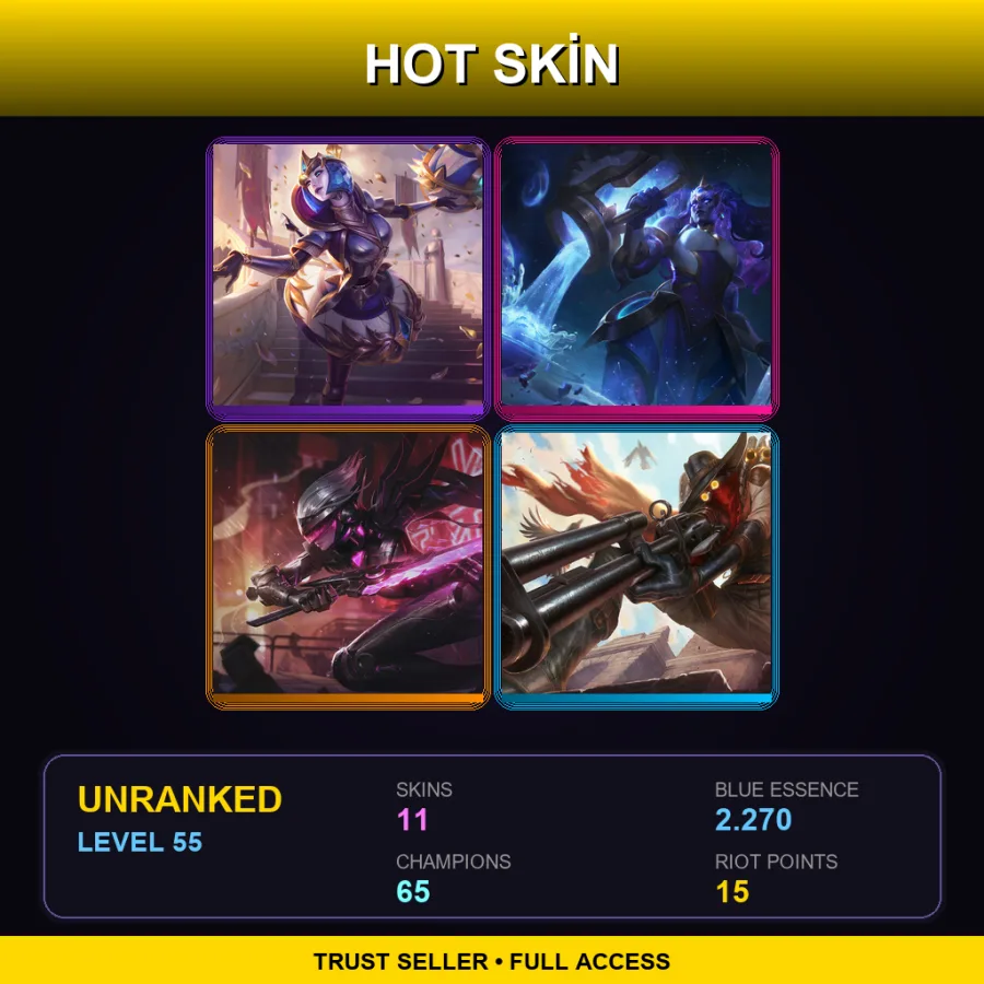 LAN | Lv55 | Unranked | 11 Skin | 65 Champ
