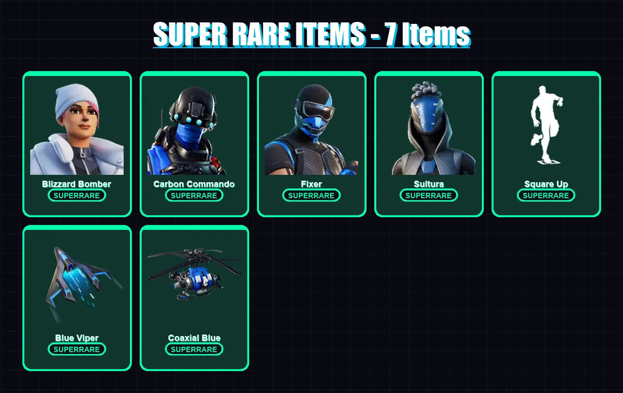 [PS4/PS5/XBOX/PC] | Blizzard Bomber | Carbon Commando | Fixer | Sultura | Sentinel | 25 skin | 50 pickaxe | 42 emote | 44 glider | Lv635