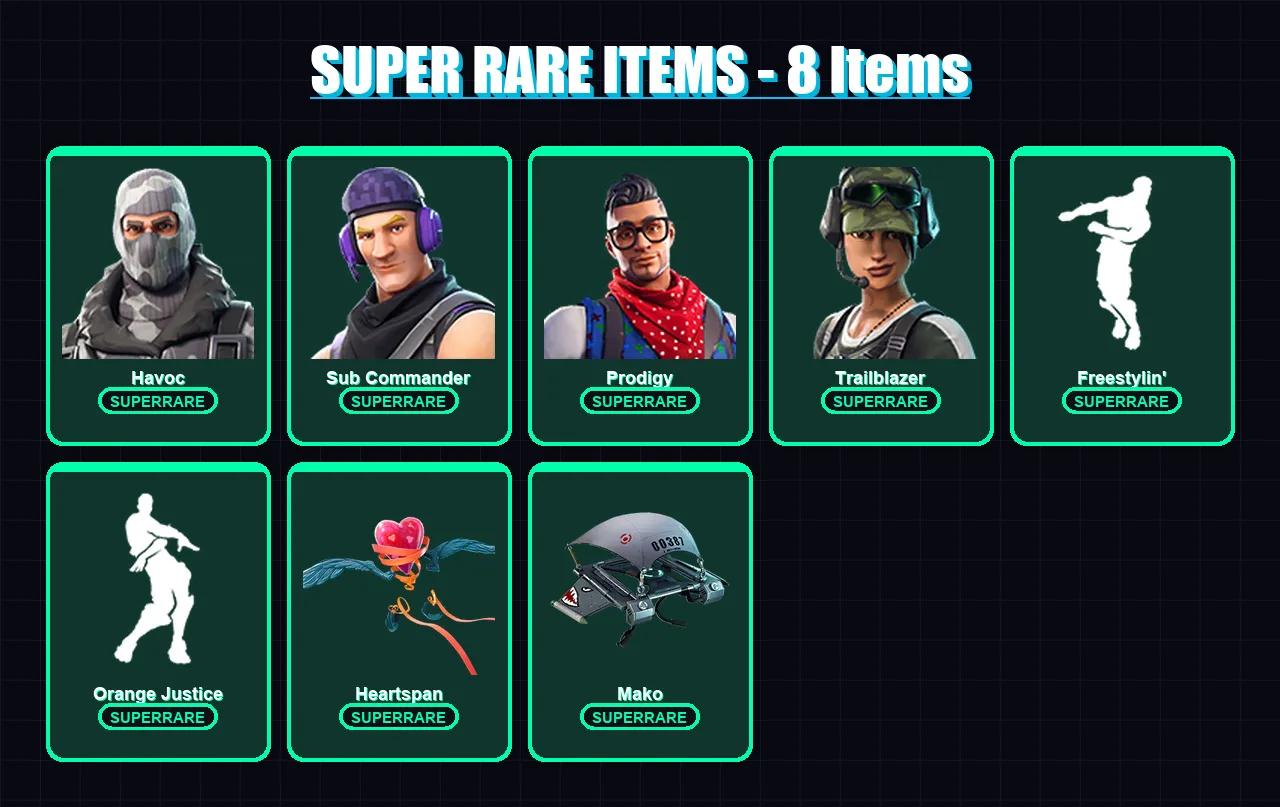 [PC/XBOX] | Havoc | Sub Commander | Prodigy | Trailblazer | Lynx | 13 skin | 21 pickaxe | 26 emote | 27 glider | Lv428