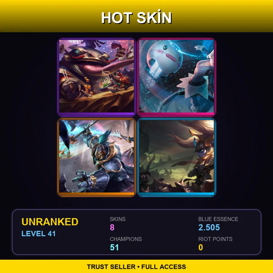 TR | Lv41 | Unranked | 8 Skin | 51 Champ