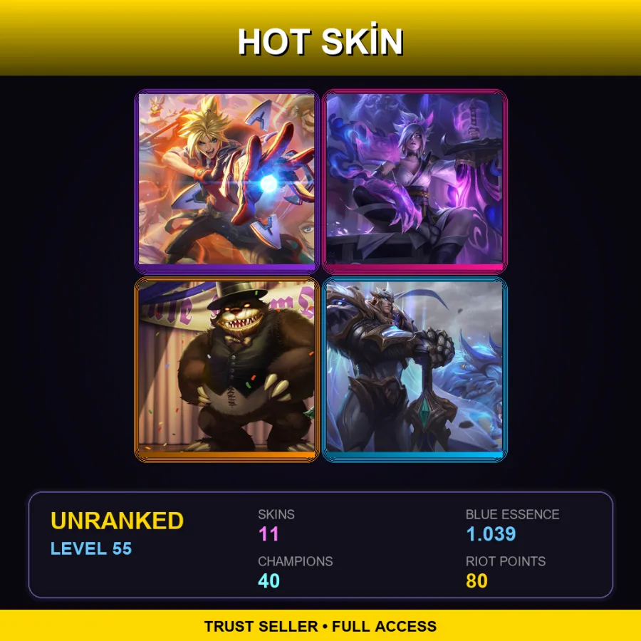 EUNE | Lv55 | Unranked | 11 Skin | 40 Champ