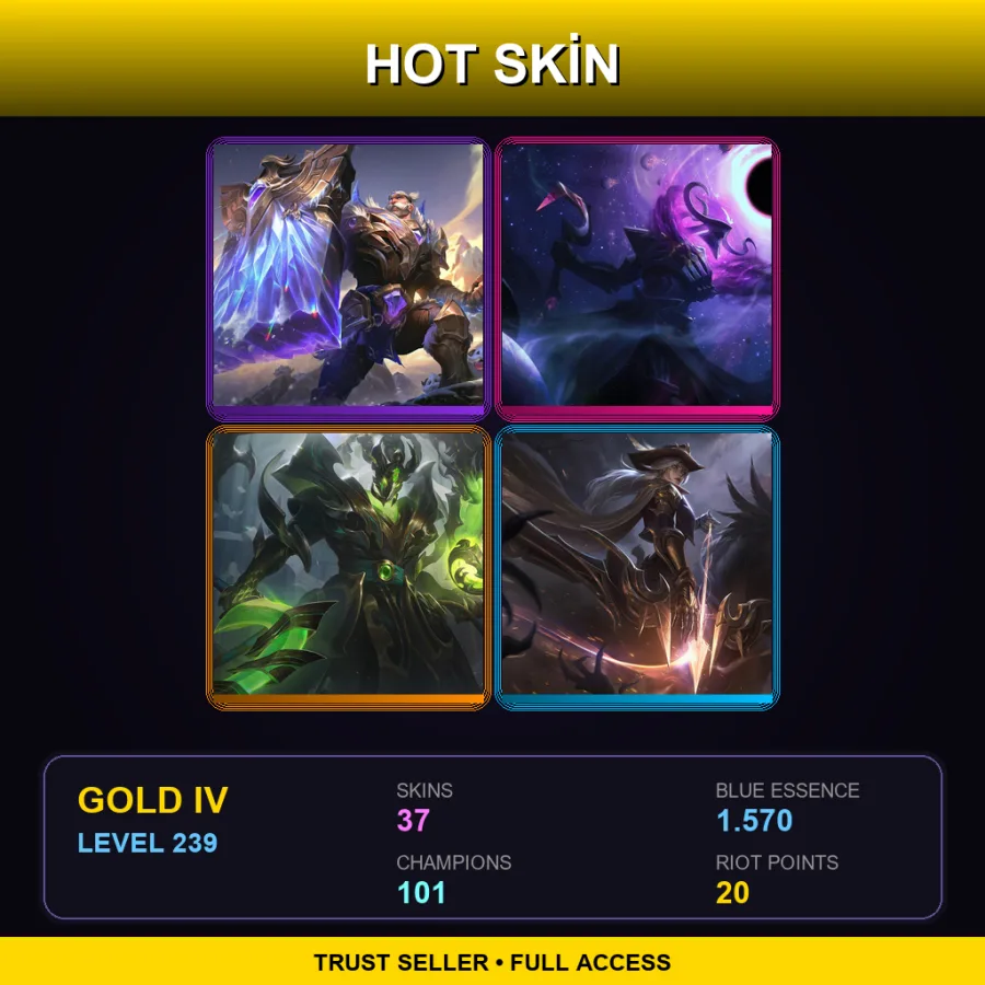 BR | Lv239 | Gold IV | 37 Skin | 101 Champ