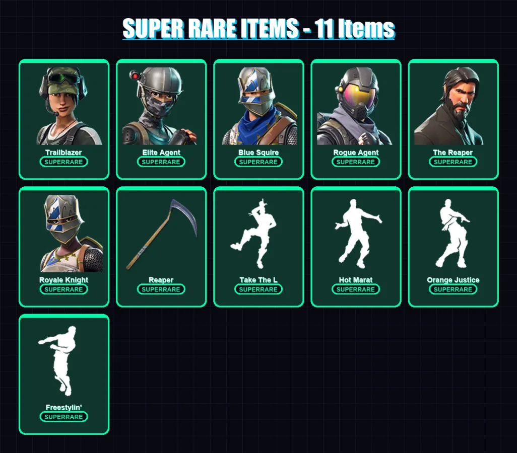 [PC/XBOX/PSN] | Trailblazer | Elite Agent | Blue Squire | Rogue Agent | The Reaper | 42 skin | 28 pickaxe | 39 emote | 30 glider | Lv495 — Fortnite account
