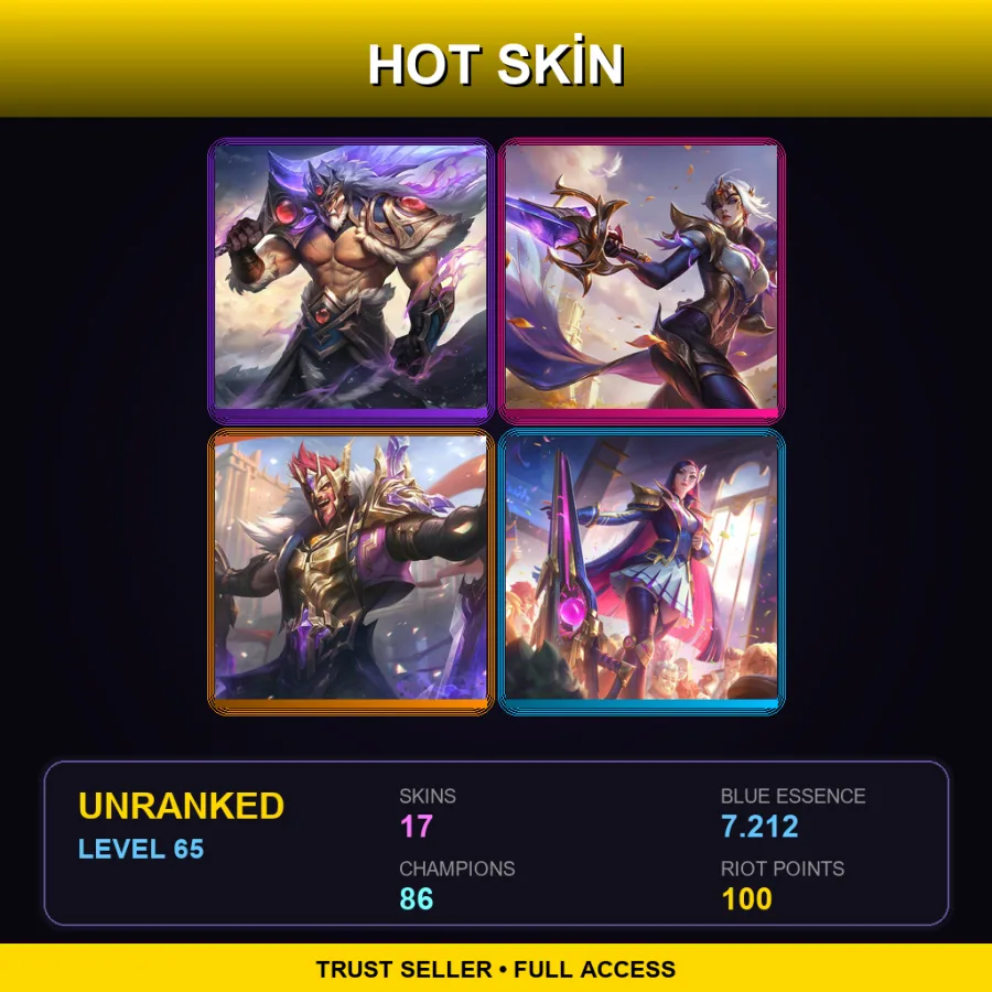 TR | Lv65 | Unranked | 17 Skin | 86 Champ