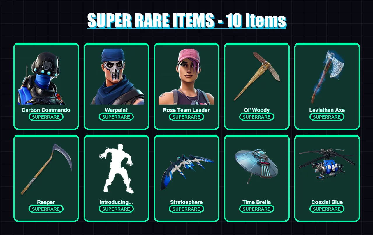 [PC/XBOX] | Carbon Commando | Warpaint | Rose Team Leader | Raz | Menace | 147 skin | 144 pickaxe | 105 emote | 124 glider | Lv2064 — Fortnite account