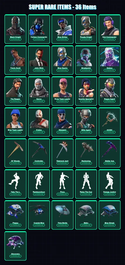 [PC/XBOX] | Aerial Assault Trooper (OG) | Black Knight | Carbon Commando | 252 skin | Lv1857