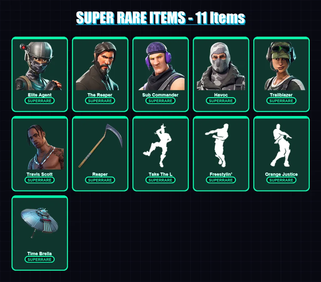 [PC/XBOX/PSN] | Elite Agent | The Reaper | Sub Commander | Havoc | Trailblazer | 78 skin | 83 pickaxe | 60 emote | 84 glider | Lv1371