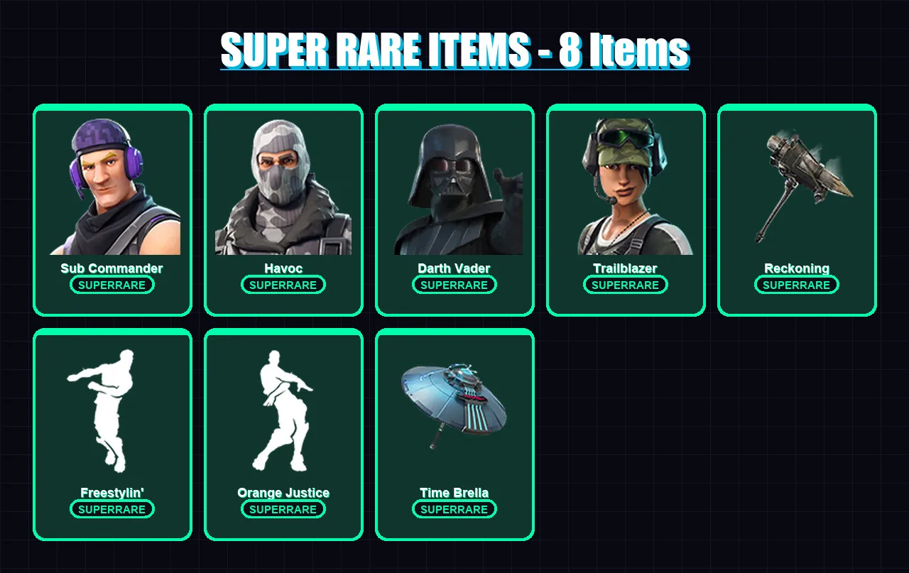 [PS4/PS5/XBOX/PC] | Sub Commander | Havoc | Darth Vader | Trailblazer | Red Knight | 95 skin | 79 pickaxe | 61 emote | 76 glider | Lv1235