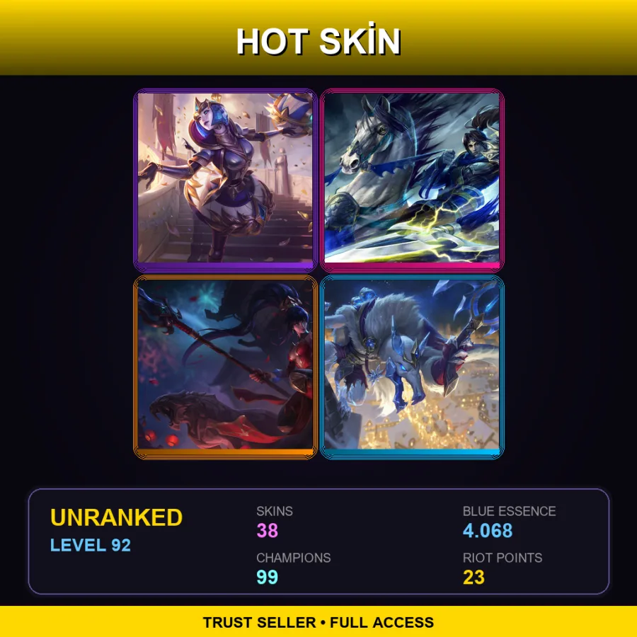 EUNE | Lv92 | Unranked | 38 Skin | 99 Champ — Unranked / Smurf League of Legends