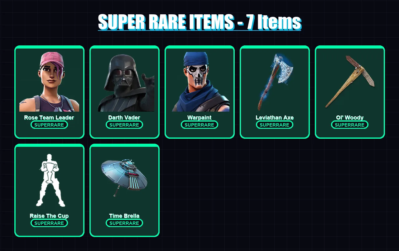 [PC/XBOX/PSN] | Rose Team Leader | Darth Vader | Warpaint | Snap | Midas Rex | 229 skin | 189 pickaxe | 164 emote | 149 glider | Lv2389 — Fortnite account