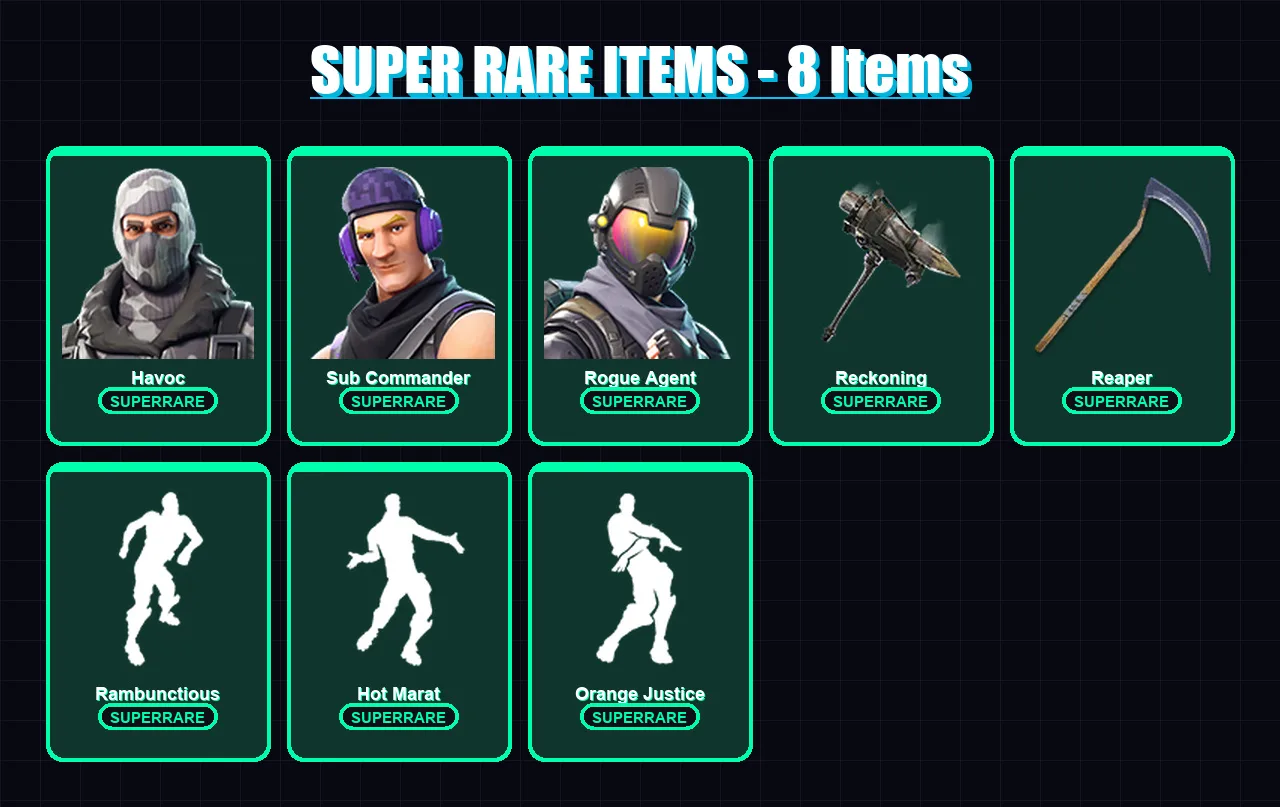 [PC/XBOX/PSN] | Havoc | Sub Commander | Rogue Agent | Ragnarok | The Visitor | 44 skin | 29 pickaxe | 40 emote | 36 glider | Lv442