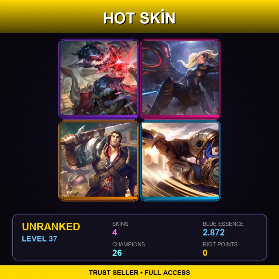 EUNE | Lv37 | Unranked | 4 Skin | 26 Champ — Marauder Kled