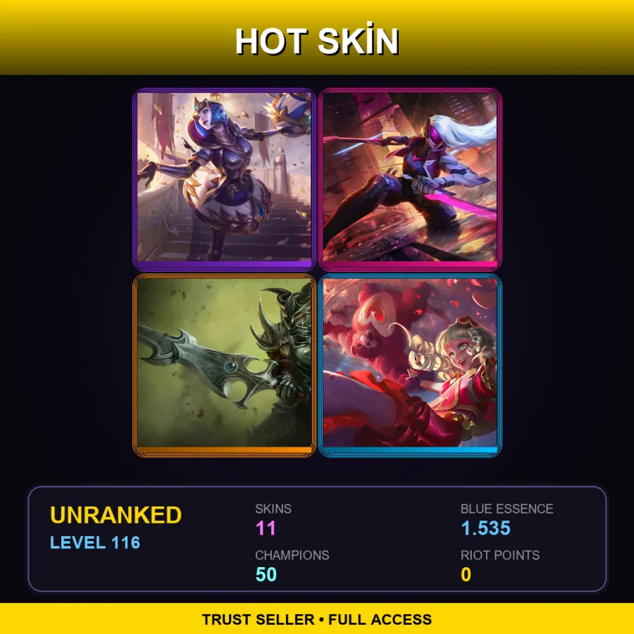 TR | Lv116 | Unranked | 11 Skin | 50 Champ
