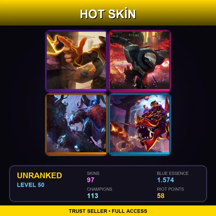 NA | Lv50 | Unranked | 97 Skin | 113 Champ