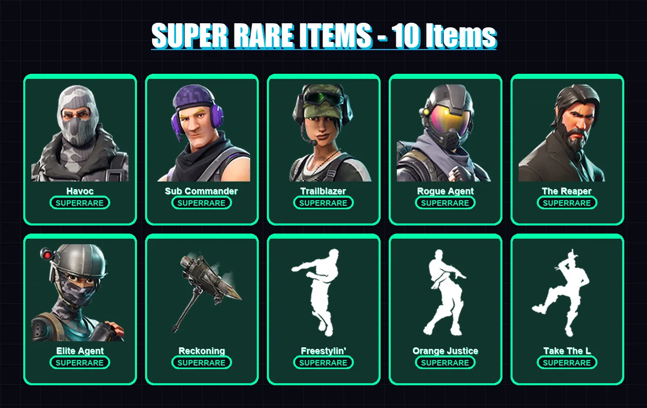 [PC/XBOX/PSN] | Havoc | Sub Commander | Trailblazer | Rogue Agent | The Reaper | 22 skin | 11 pickaxe | 16 emote | 14 glider | Lv167 — Fortnite account