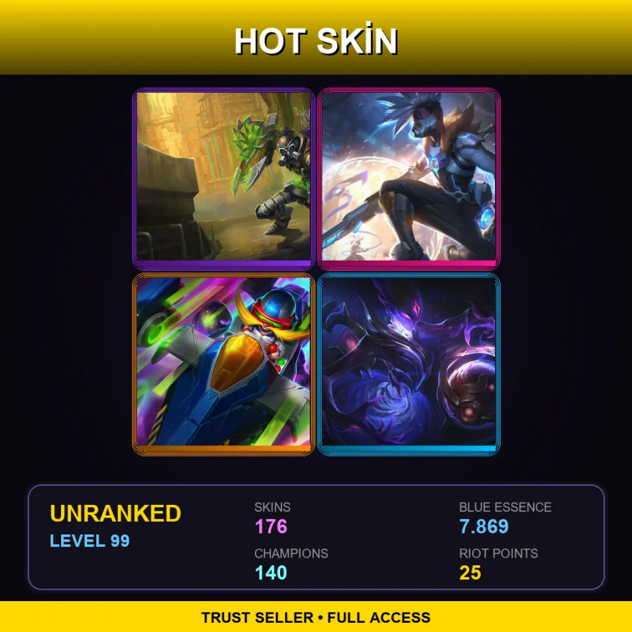 SG | Lv99 | Unranked | 176 Skin | 140 Champ — Dunkmaster Darius