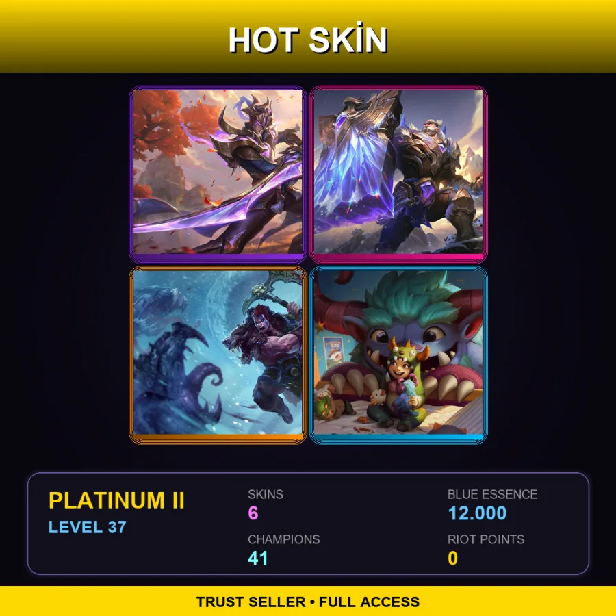 TR | Lv37 | Platinum II | 6 Skin | 41 Champ