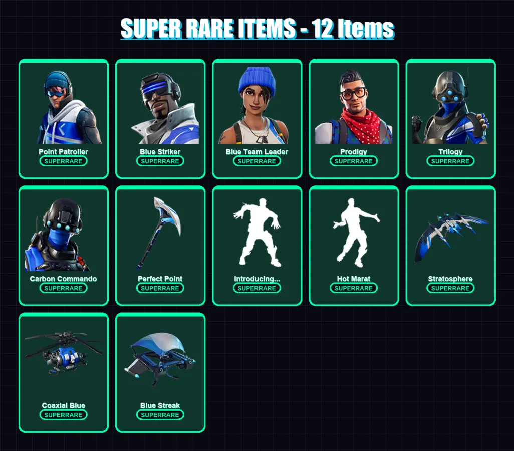 [PC/XBOX/PSN] | Point Patroller | Blue Striker | Blue Team Leader | Prodigy | Trilogy | 27 skin | 36 pickaxe | 44 emote | 40 glider | Lv684 — Game account