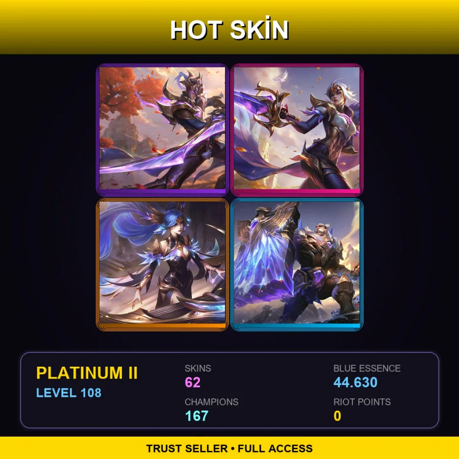 SG | Lv108 | Platinum II | 62 Skin | 167 Champ