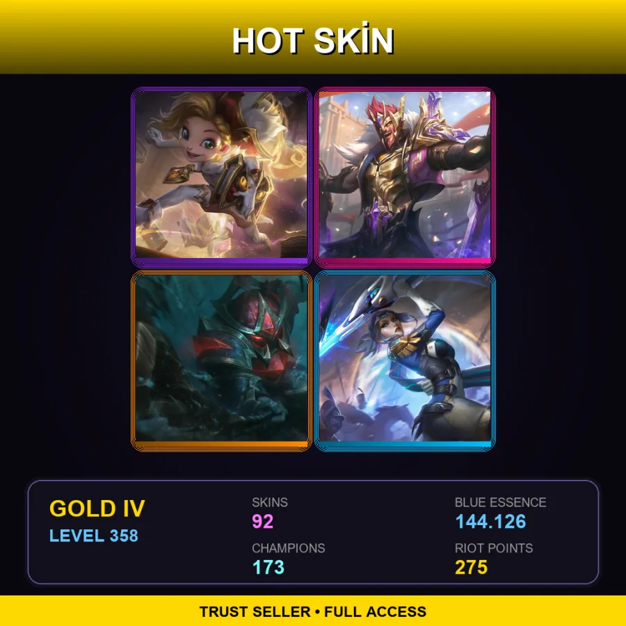 RU | Prestige Arcanist Zoe | Victorious Draven | Conqueror Nautilus | Pulsefire Fiora | 92 Skin | 173 Champ | Gold IV | Lv358