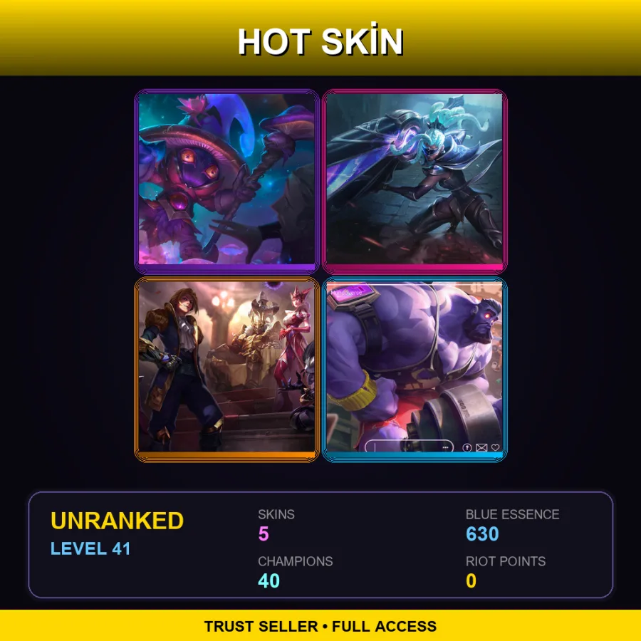 EUW | Lv41 | Unranked | 5 Skin | 40 Champ — Elderwood Veigar