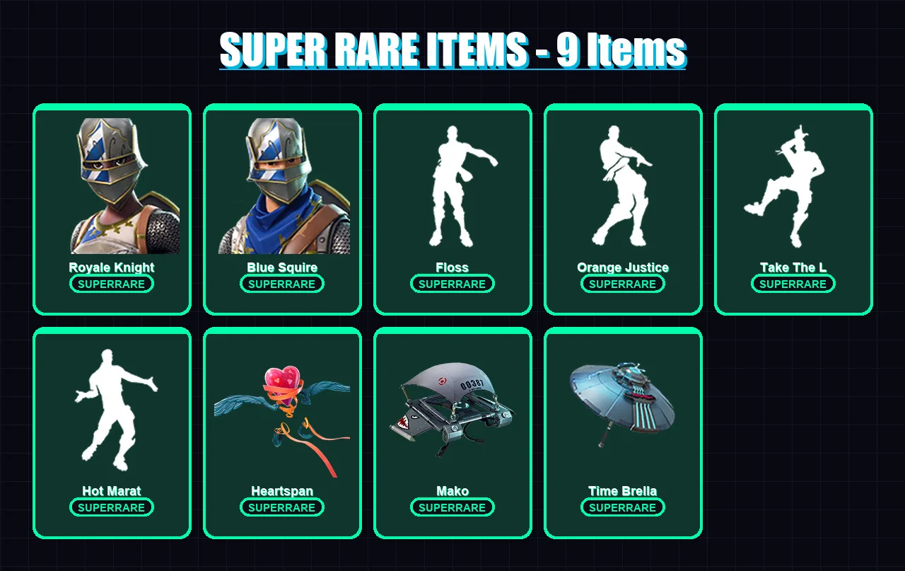 [PC/XBOX] | Royale Knight | Blue Squire | The Prisoner | Drift | Blackheart | 40 skin | 46 pickaxe | 64 emote | 54 glider | Lv856