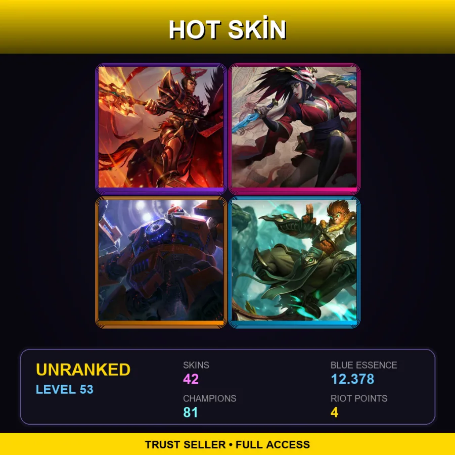 EUNE | Lv53 | Unranked | 42 Skin | 81 Champ — LoL account